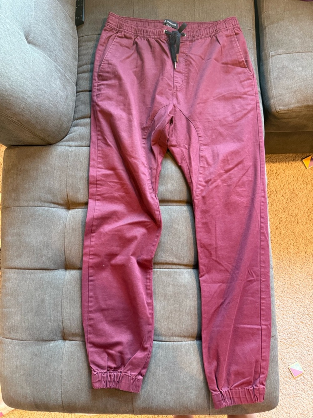Zanerobe Jogger Pants – Size 36 – Maroon Elastic Waist/Tapered